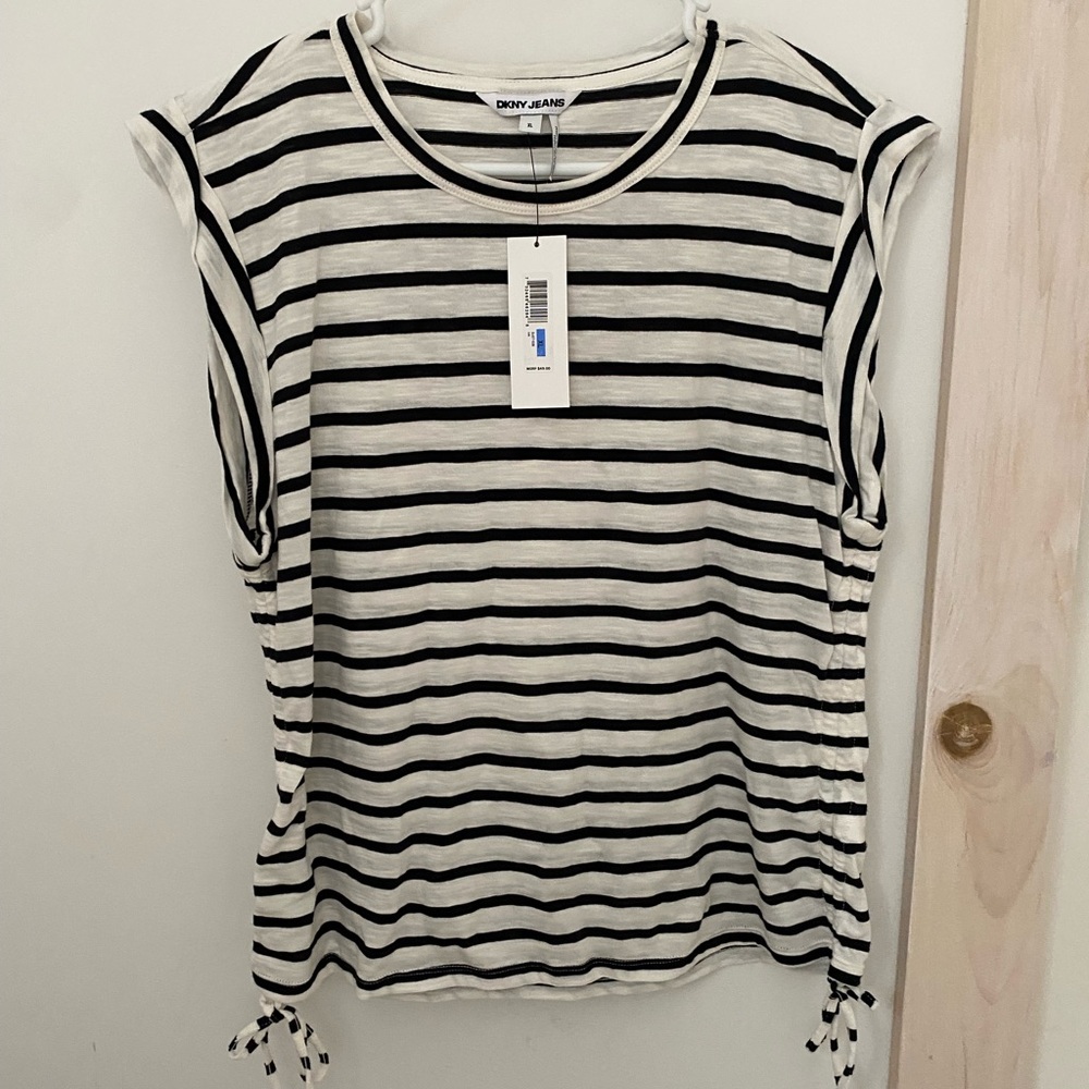 NWT DKNY Striped Shirt / Top / Tee Sz. XL